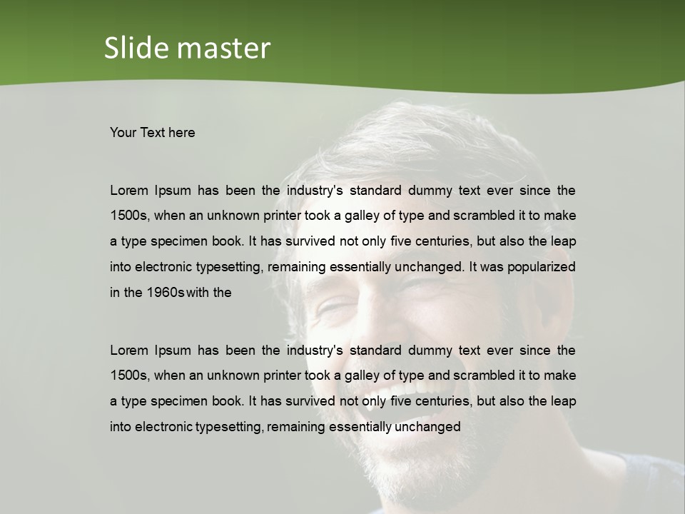 Mustache Man Happy Grin PowerPoint Template