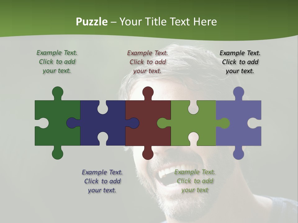 Mustache Man Happy Grin PowerPoint Template