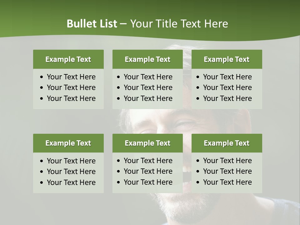 Mustache Man Happy Grin PowerPoint Template