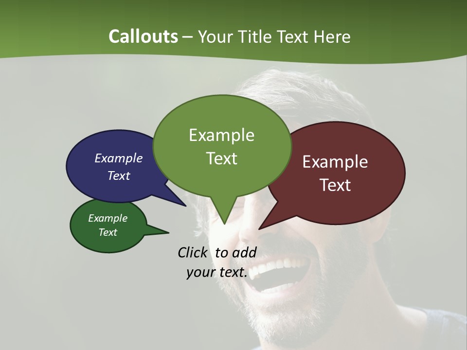 Mustache Man Happy Grin PowerPoint Template