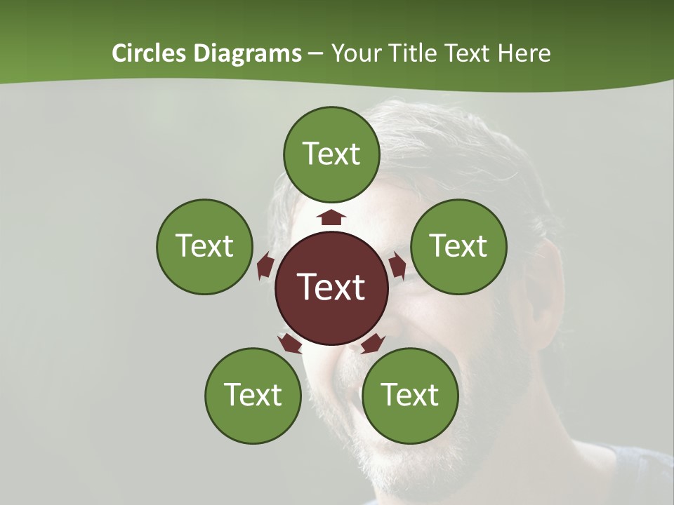 Mustache Man Happy Grin PowerPoint Template