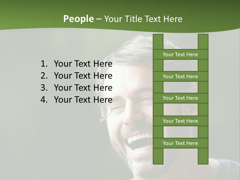 Mustache Man Happy Grin PowerPoint Template
