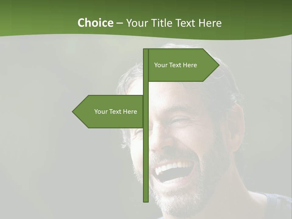 Mustache Man Happy Grin PowerPoint Template