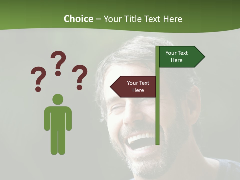 Mustache Man Happy Grin PowerPoint Template