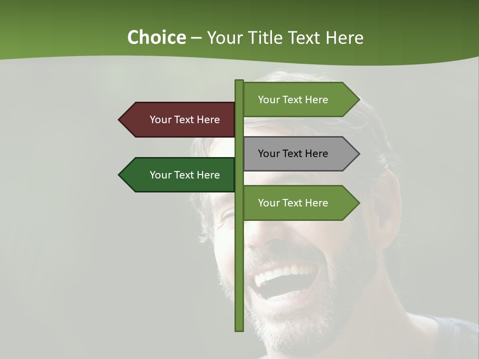 Mustache Man Happy Grin PowerPoint Template