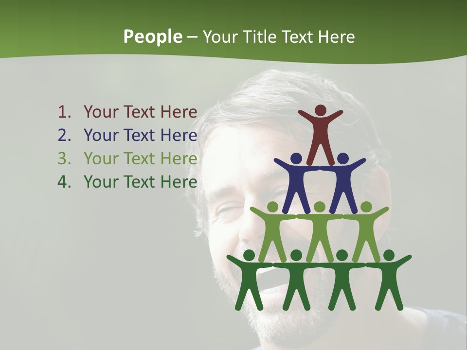 Mustache Man Happy Grin PowerPoint Template