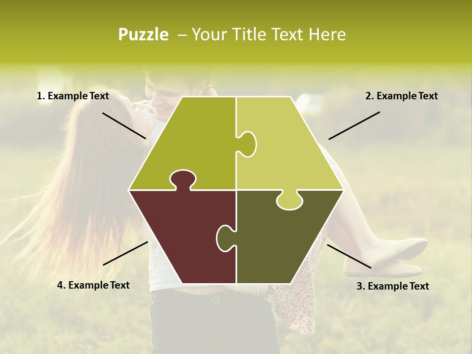 A Man Carrying A Woman On His Back In A Field PowerPoint Template