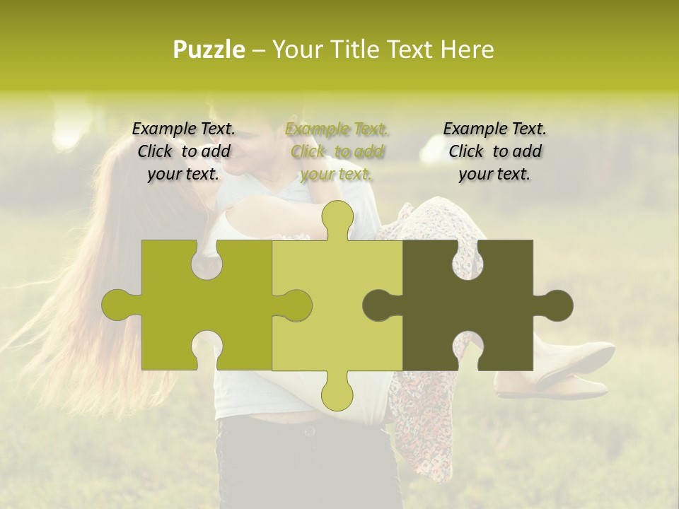 A Man Carrying A Woman On His Back In A Field PowerPoint Template