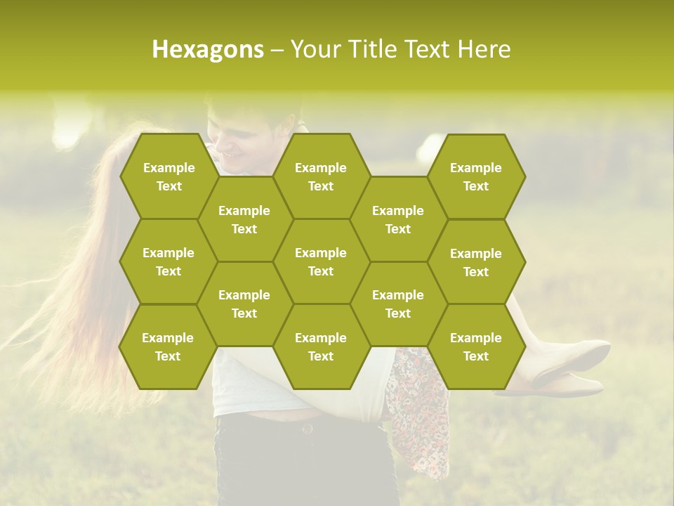 A Man Carrying A Woman On His Back In A Field PowerPoint Template