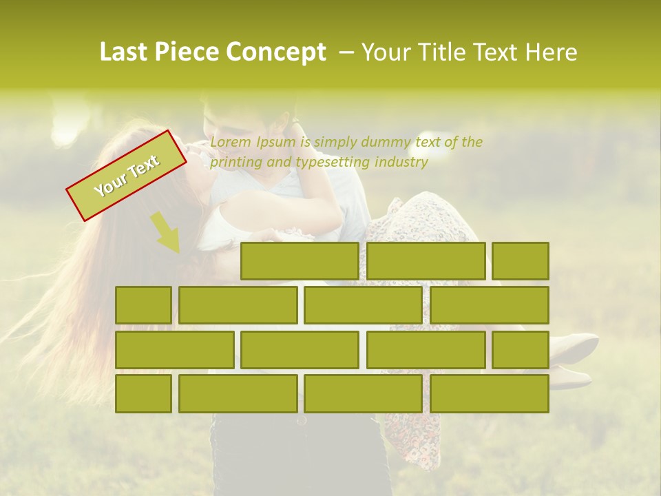 A Man Carrying A Woman On His Back In A Field PowerPoint Template