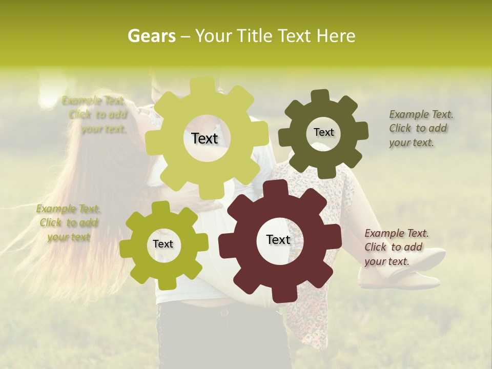 A Man Carrying A Woman On His Back In A Field PowerPoint Template