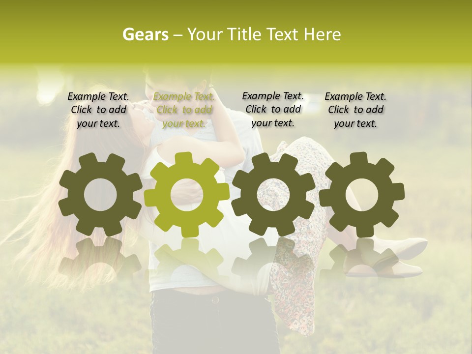 A Man Carrying A Woman On His Back In A Field PowerPoint Template