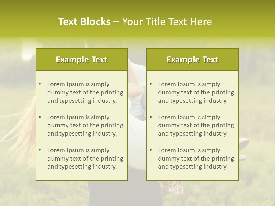 A Man Carrying A Woman On His Back In A Field PowerPoint Template