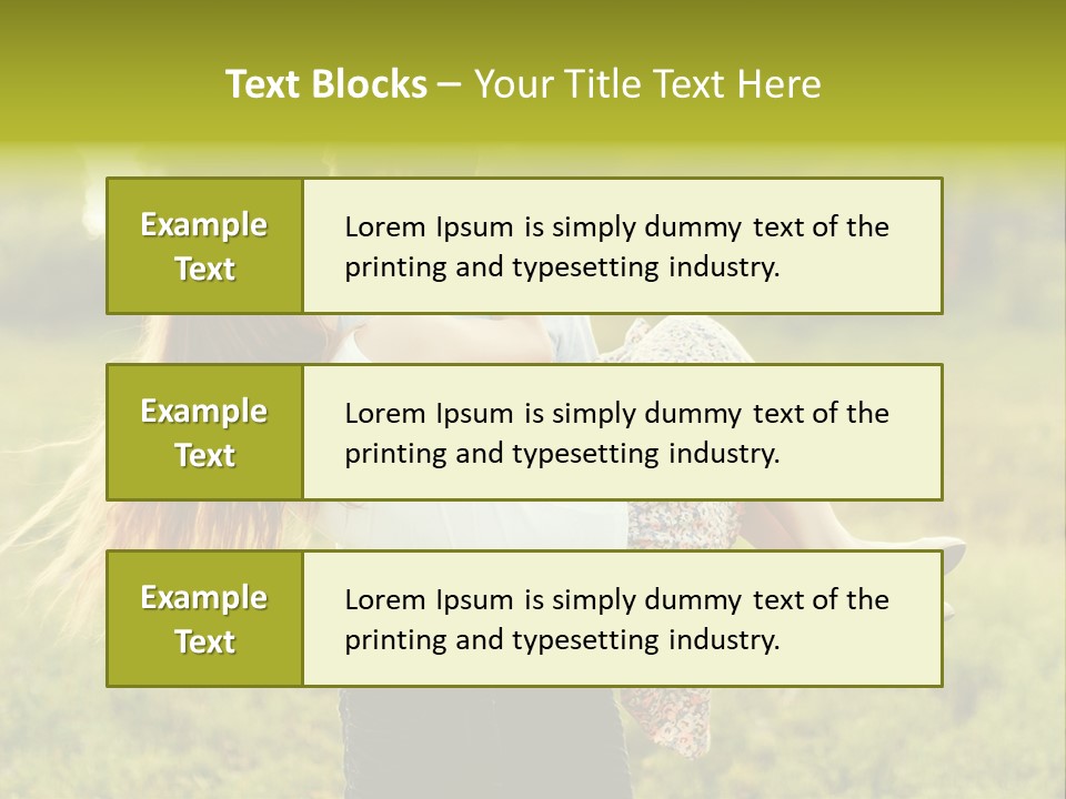 A Man Carrying A Woman On His Back In A Field PowerPoint Template