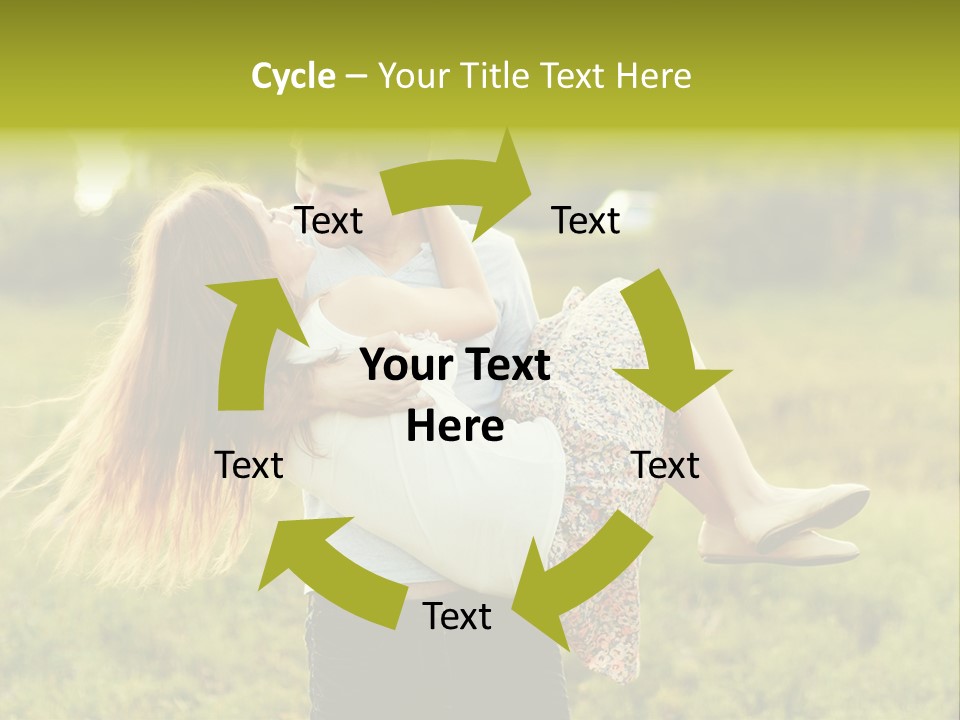 A Man Carrying A Woman On His Back In A Field PowerPoint Template