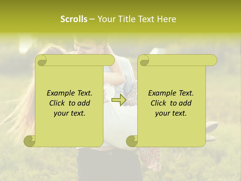 A Man Carrying A Woman On His Back In A Field PowerPoint Template