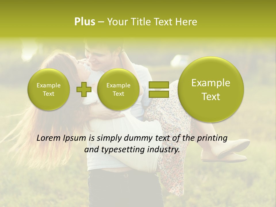 A Man Carrying A Woman On His Back In A Field PowerPoint Template