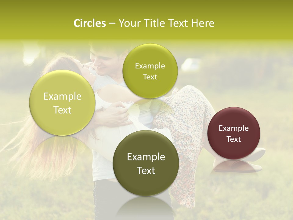 A Man Carrying A Woman On His Back In A Field PowerPoint Template