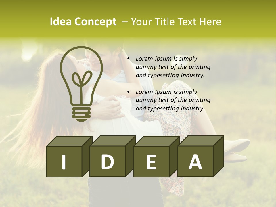 A Man Carrying A Woman On His Back In A Field PowerPoint Template