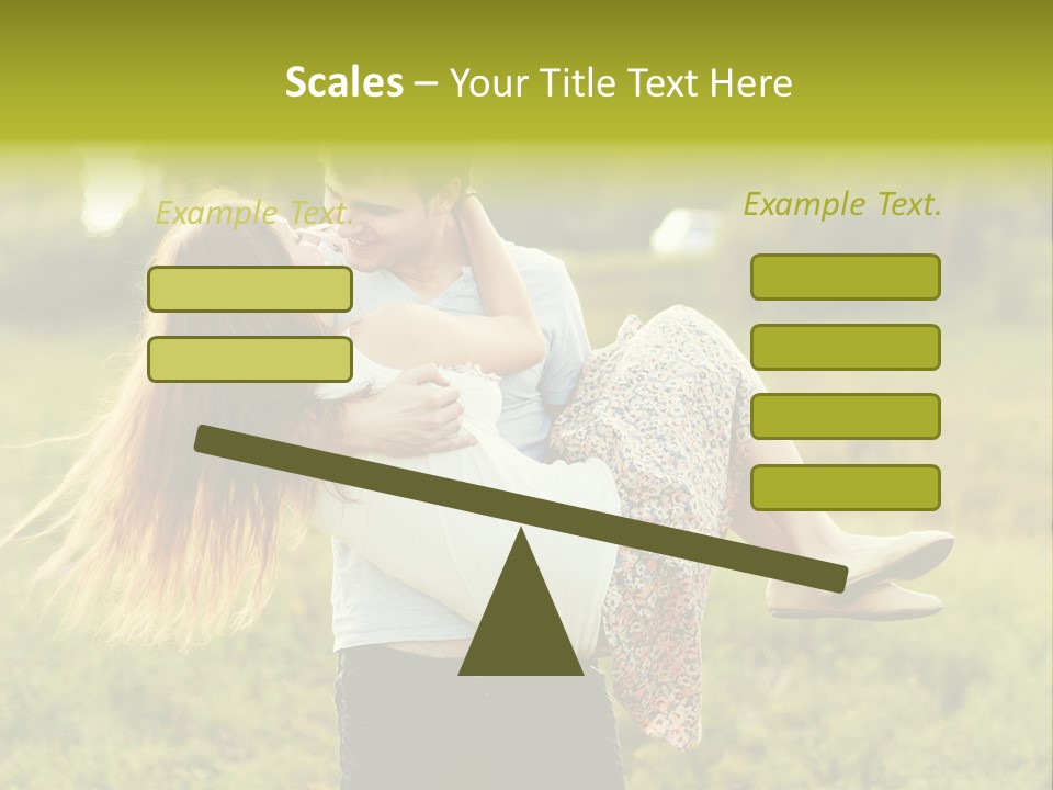 A Man Carrying A Woman On His Back In A Field PowerPoint Template