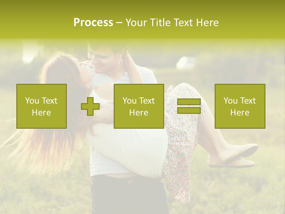 A Man Carrying A Woman On His Back In A Field PowerPoint Template