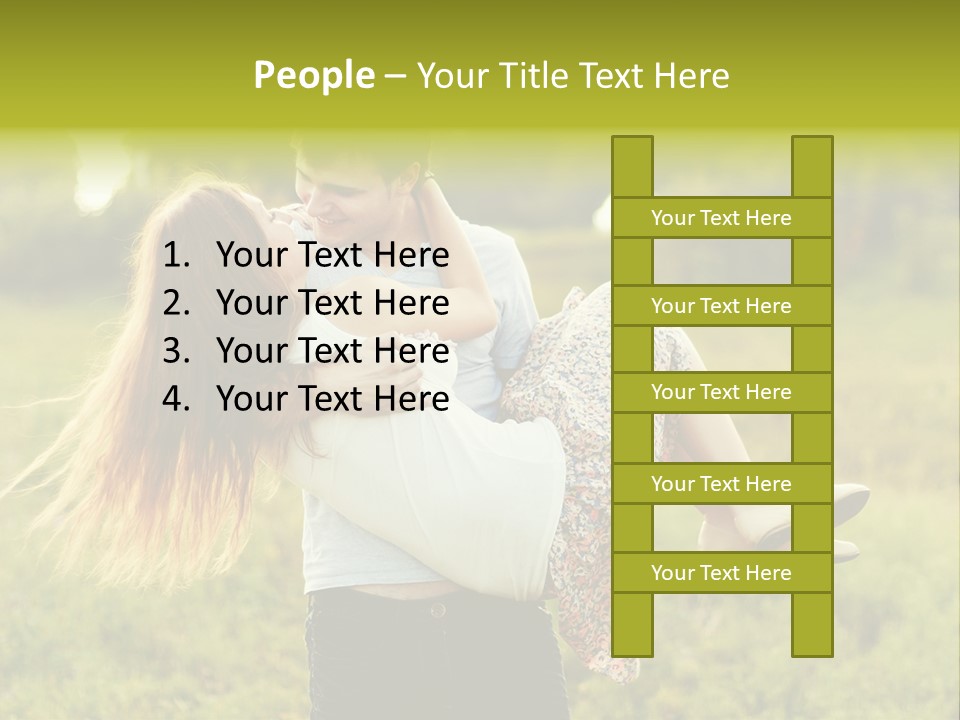 A Man Carrying A Woman On His Back In A Field PowerPoint Template