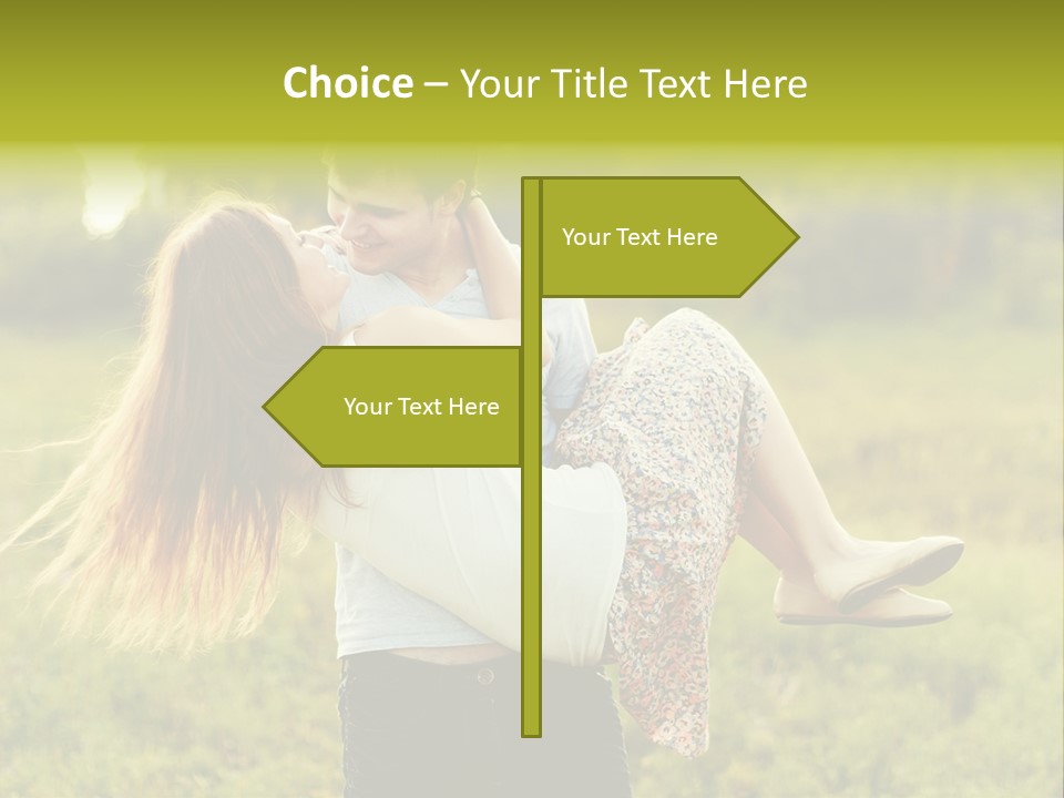 A Man Carrying A Woman On His Back In A Field PowerPoint Template