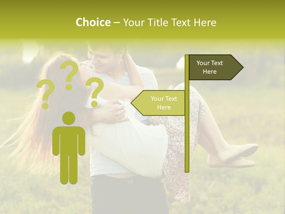 A Man Carrying A Woman On His Back In A Field PowerPoint Template