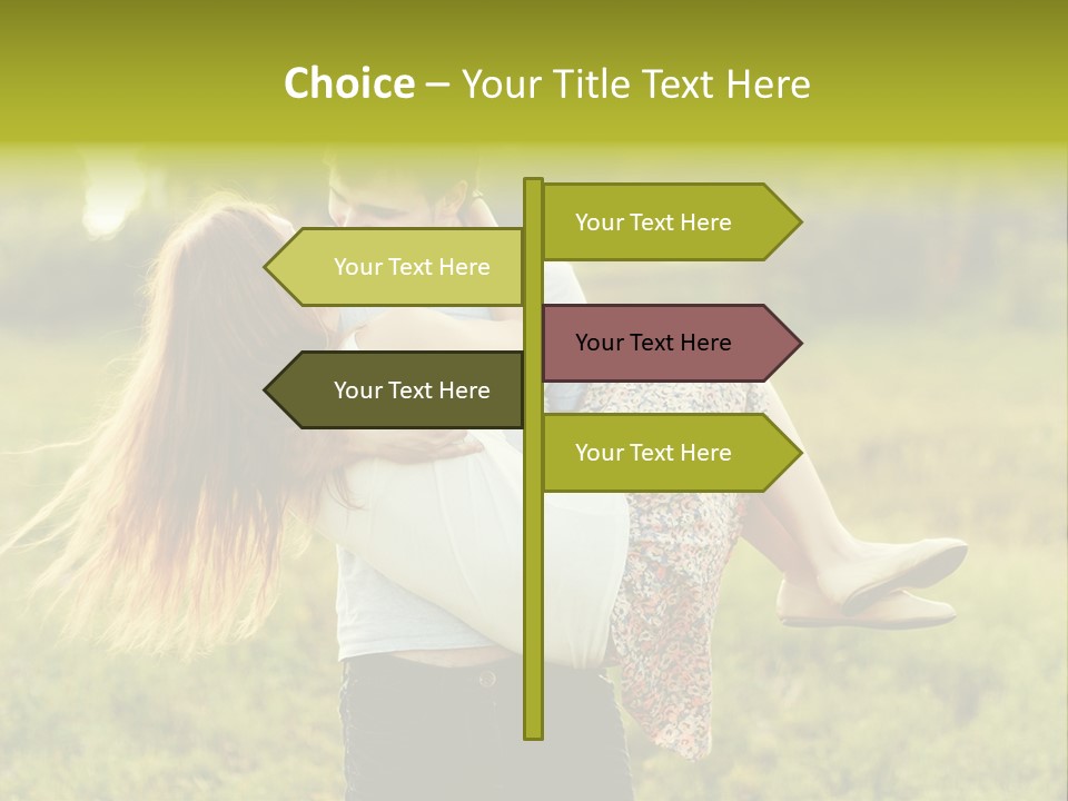 A Man Carrying A Woman On His Back In A Field PowerPoint Template