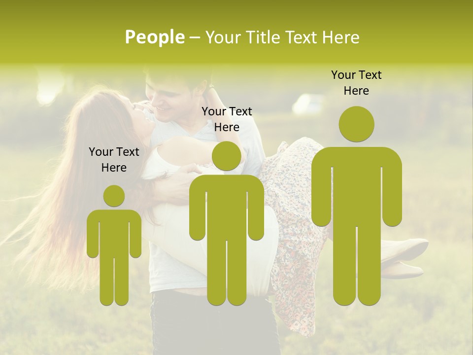 A Man Carrying A Woman On His Back In A Field PowerPoint Template