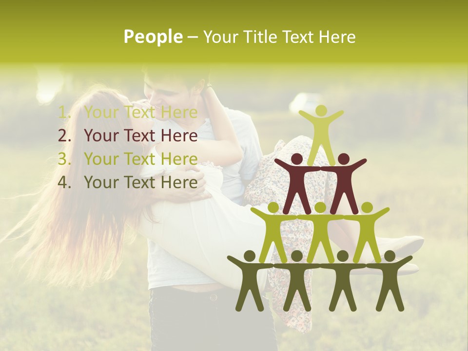 A Man Carrying A Woman On His Back In A Field PowerPoint Template