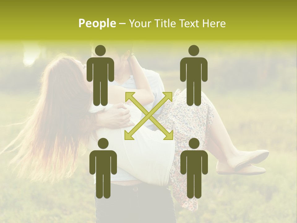 A Man Carrying A Woman On His Back In A Field PowerPoint Template