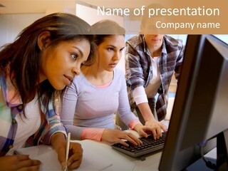 Man Helping Boy PowerPoint Template