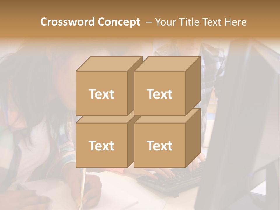 Man Helping Boy PowerPoint Template