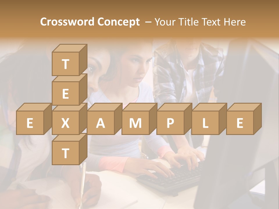 Man Helping Boy PowerPoint Template