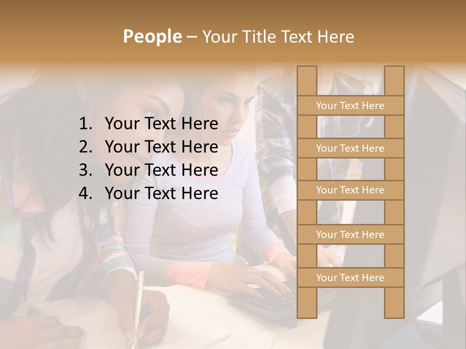 Man Helping Boy PowerPoint Template