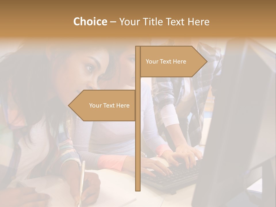 Man Helping Boy PowerPoint Template