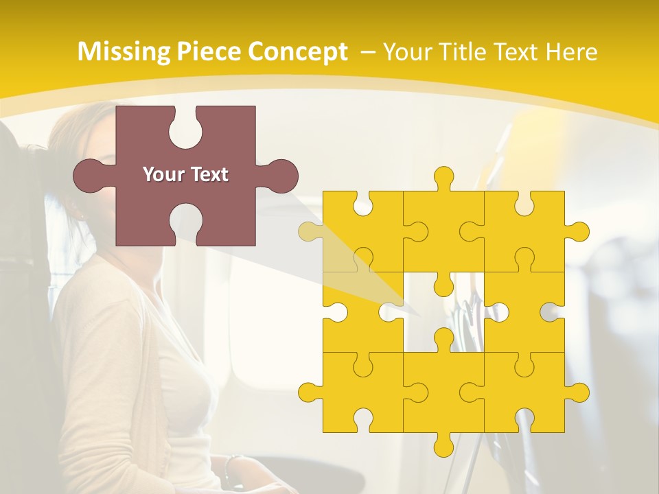 A Woman Sitting On An Airplane With A Laptop PowerPoint Template