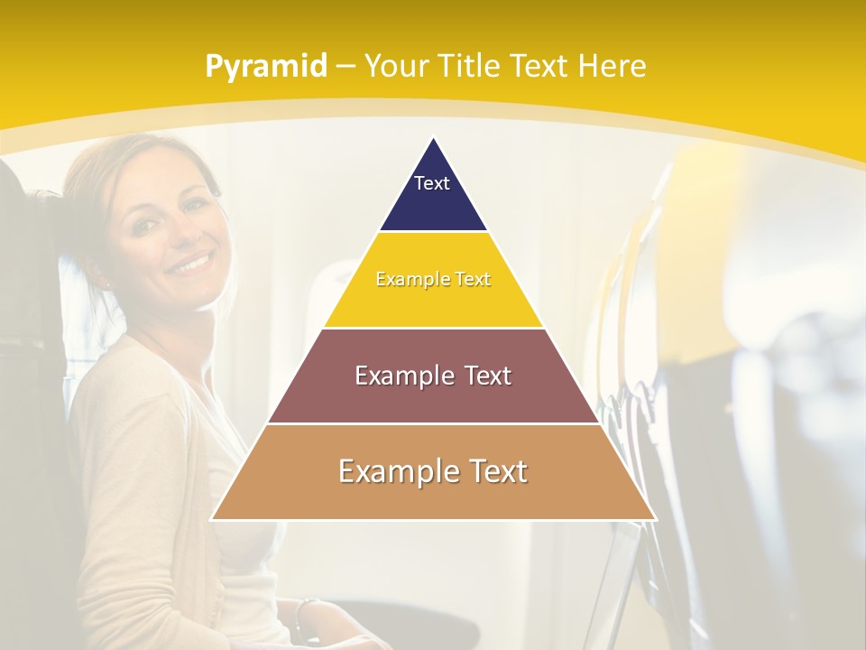 A Woman Sitting On An Airplane With A Laptop PowerPoint Template