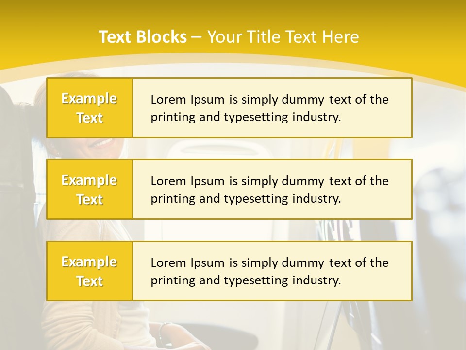 A Woman Sitting On An Airplane With A Laptop PowerPoint Template