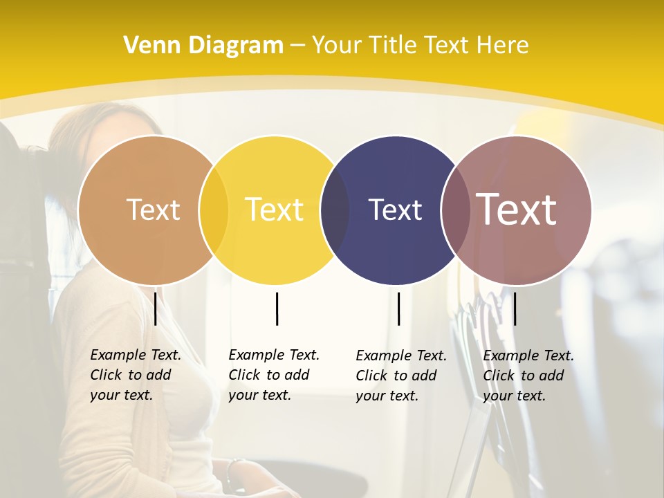 A Woman Sitting On An Airplane With A Laptop PowerPoint Template