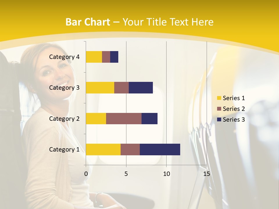 A Woman Sitting On An Airplane With A Laptop PowerPoint Template