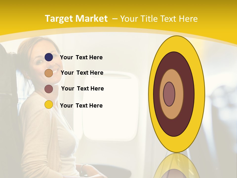 A Woman Sitting On An Airplane With A Laptop PowerPoint Template