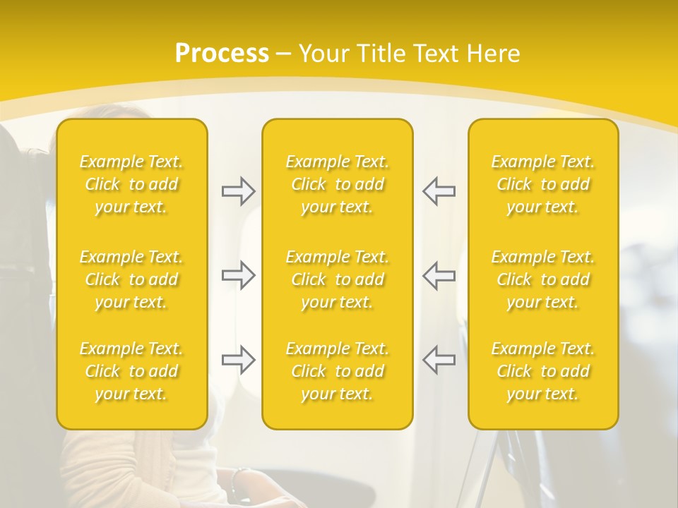 A Woman Sitting On An Airplane With A Laptop PowerPoint Template