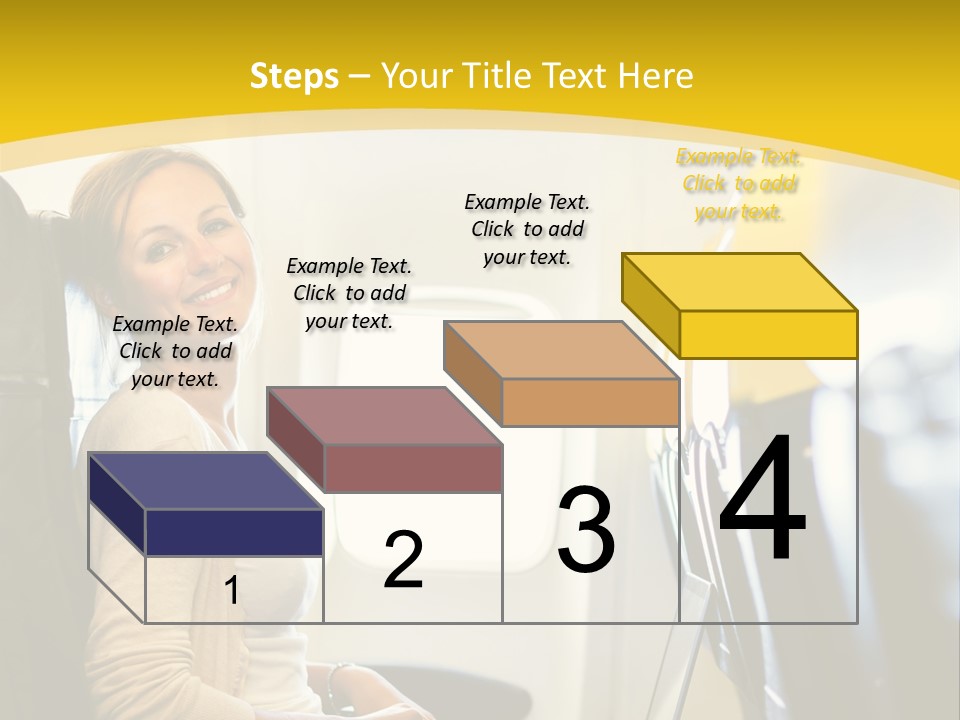 A Woman Sitting On An Airplane With A Laptop PowerPoint Template