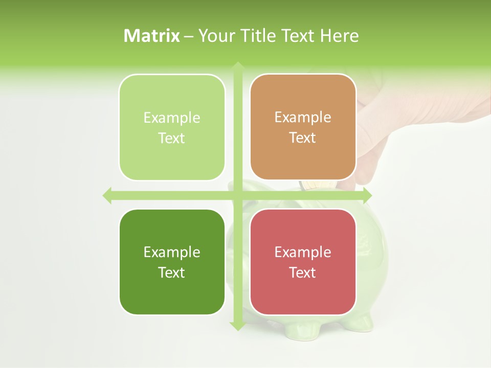 A Person Putting A Coin Into A Green Piggy Bank PowerPoint Template
