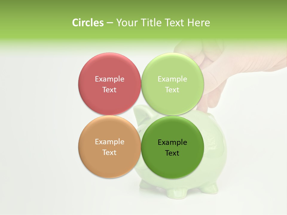 A Person Putting A Coin Into A Green Piggy Bank PowerPoint Template