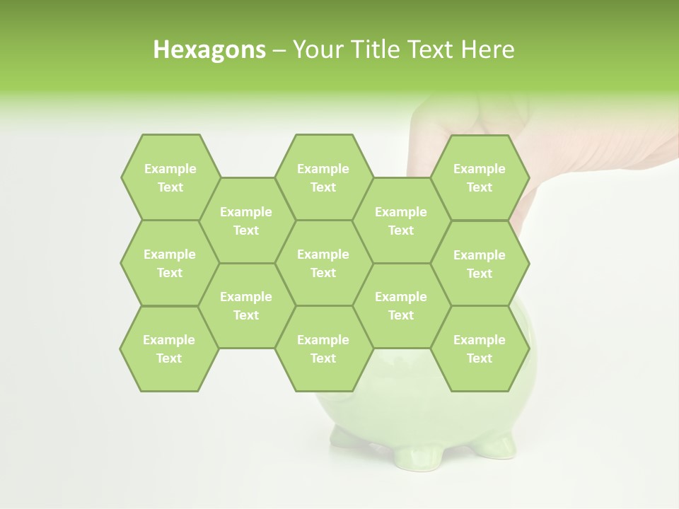 A Person Putting A Coin Into A Green Piggy Bank PowerPoint Template