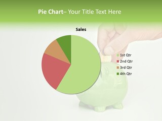 A Person Putting A Coin Into A Green Piggy Bank PowerPoint Template