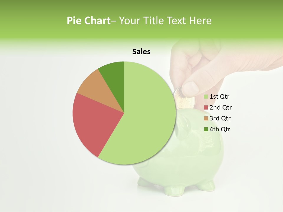A Person Putting A Coin Into A Green Piggy Bank PowerPoint Template